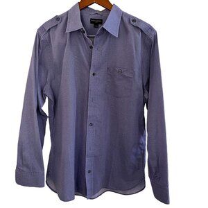 Banana Republic‎ Casual Shirt Mens Large Blue X 0 Pattern Button Down Cot…
